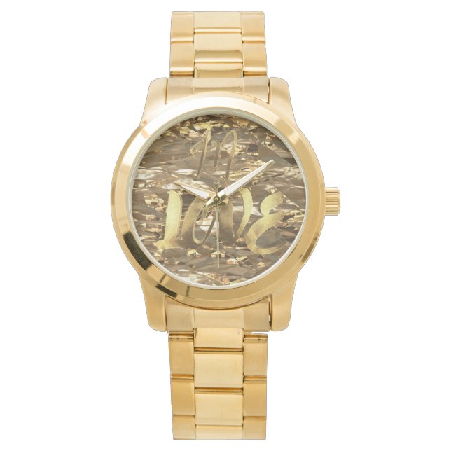 Montre In Love Citation Gold Look Typographie Romantique  (devant)