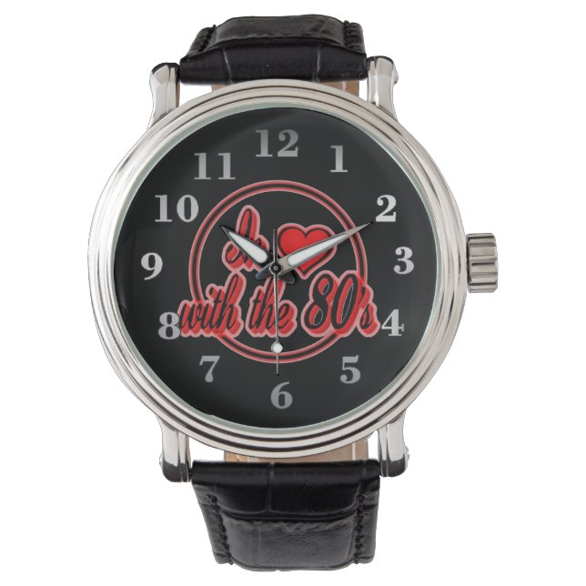 Montre In Love With The 80's Retro Red Logo Wrist Watch (devant)