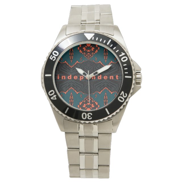 Montre Indépendant en orange et vert (devant)