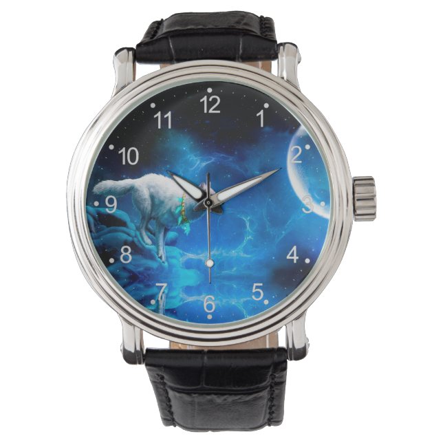 Montre Indian wolf and the full moon (devant)