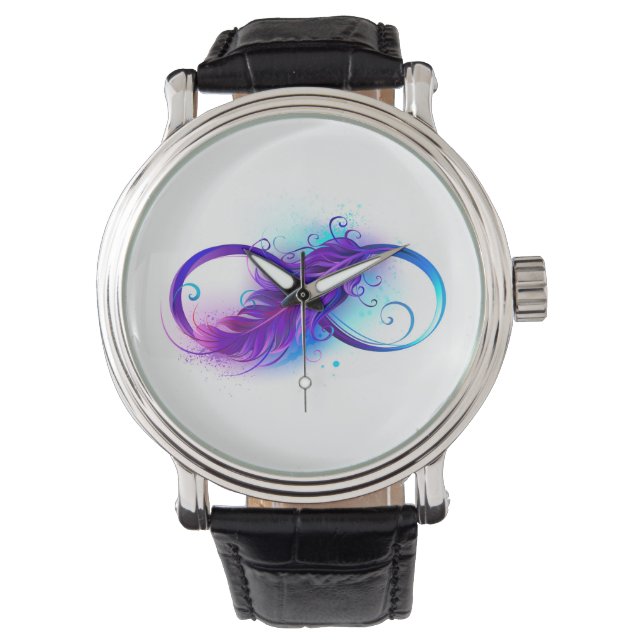 Montre Infinity with purple feather (devant)