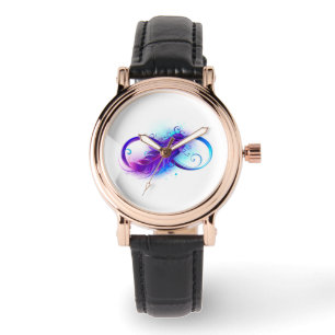 Montre Infinity with purple feather