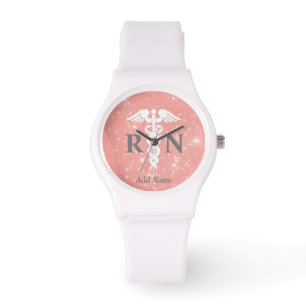 Montre Infirmière autorisée Caduceus Médicale White Cu