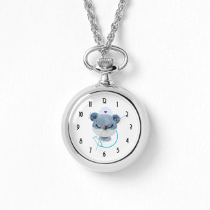 Montre Infirmière de l'ours mignonne portant un Masque Mé