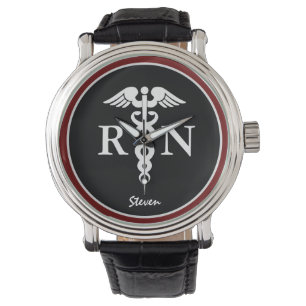 Montre Infirmière de sexe masculin RN Caduceus Moderne No