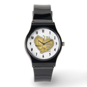 Montre Infirmière en soins de longue durée du coeur jaune