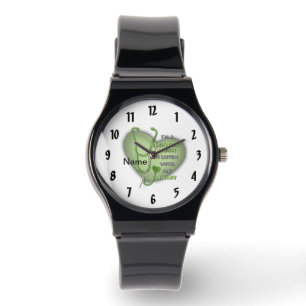 Montre Infirmière gériatrique à coeur vert