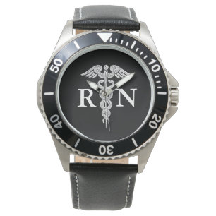 Montre Infirmière inscrite RN Caduceus Médicale Noir
