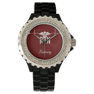 Montre Infirmière inscrite (RN) EKG Caduceus Symbole Wat