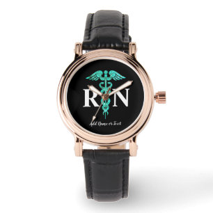 Montre Infirmière inscrite RN Médicale Caduceus Turquoise