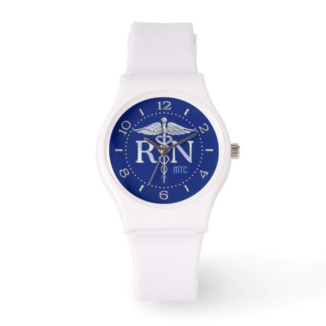 Montre Infirmière inscrite RN Navy Blue Monogram Dial (Recto)