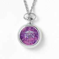 Infirmière inscrite RN Silver Caduceus Monogramme