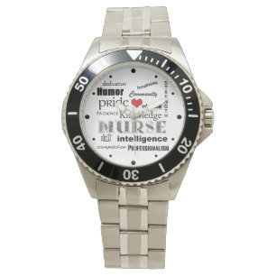 Montre Infirmière Pride-Attributes+Coeur Rouge