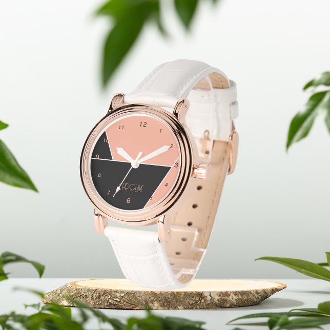Montre Initiales du Motif noir personnalisées eWatch (Créateur téléchargé)