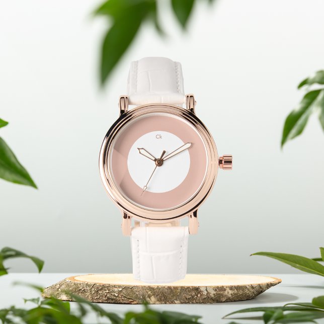 Montre Initiales Dusty rose personnalisées eWatch (Créateur téléchargé)