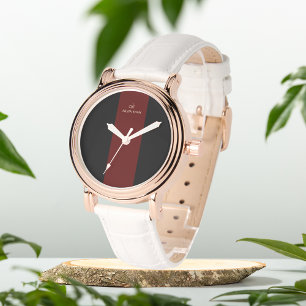 Montre Initiales en noir et marron personnalisées eWatch