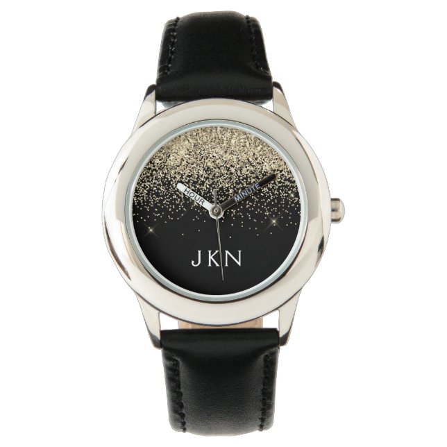 Montre Initiales Monogrammes pour filles Parties scintill (devant)