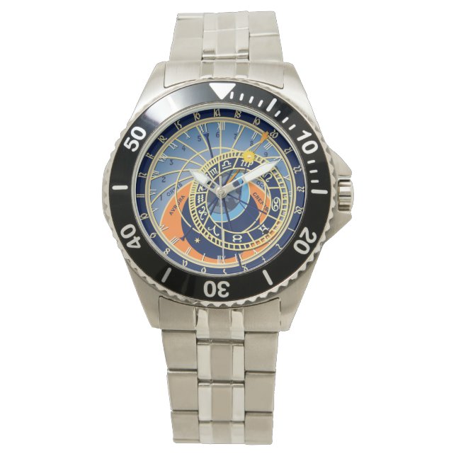 Montre inoxydable pour hommes, horloge astronomiqu (devant)