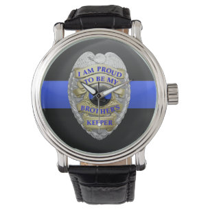 Montre Insigne de ligne bleue mince
