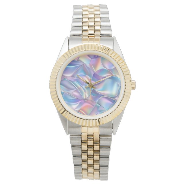 Montre Iridescente métallique 6 géométrique (devant)