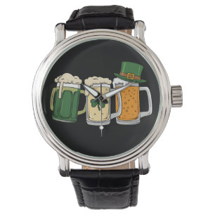 Montre Irish Beer Irlande Drapeau St Patrick's Day Shamro