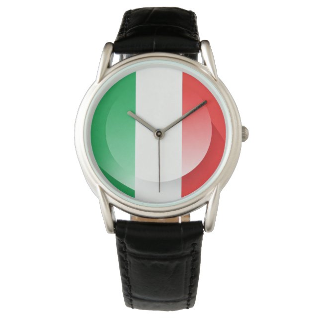 Montre Italian Flag Leather Watch  (devant)