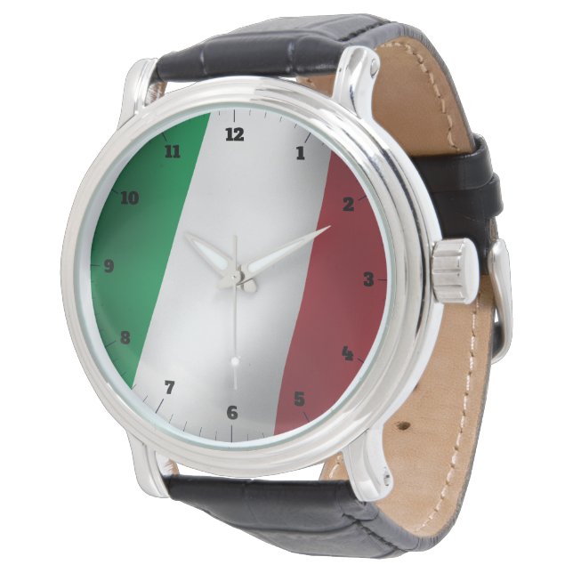 MONTRE ITALIEN DRAPEAU VERT BLANC REGARDE ROUGE (Incliné)