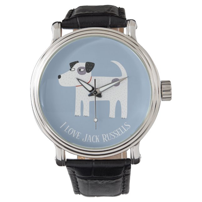 Montre Jack Russell Terrier Chien Texte Personnalisé (devant)