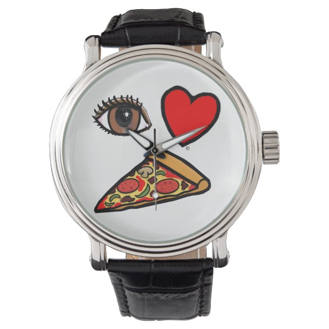 Montre J'adore la pizza (devant)