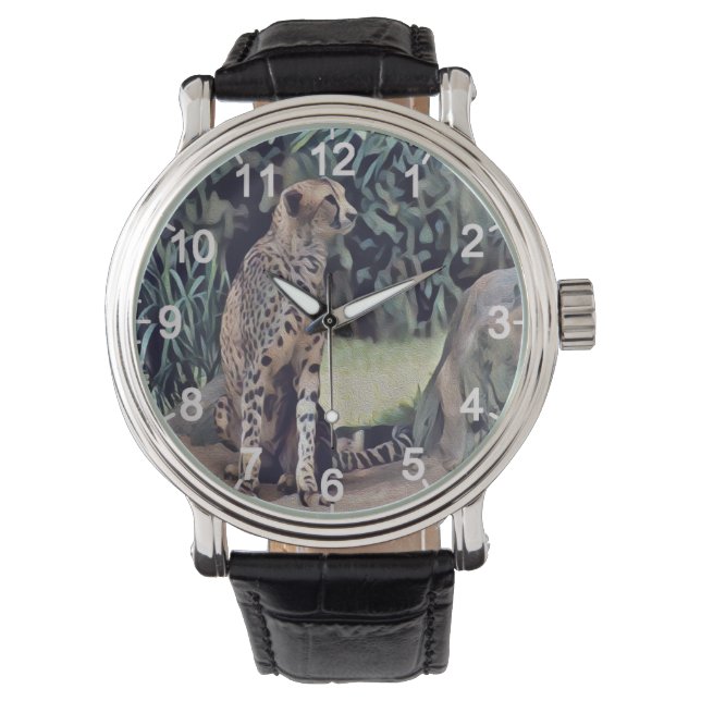 Montre Jaguar Dans La Peinture À L'Huile Forestière, Rega (devant)
