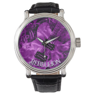 Montre J'aime la guitare électrique personnalisée Rock 'N