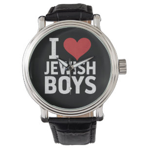 Montre J'aime les garçons juifs Je cœur les garçons juifs