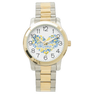 Montre J'aime l'Ukraine citation inspirante cœur