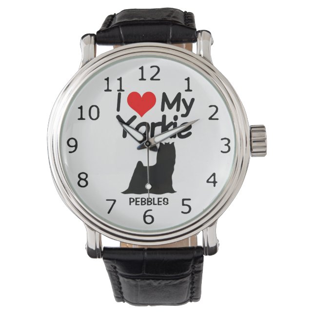 Montre J'Aime Mon Yorkshire Terrier Chien Yorkie (devant)