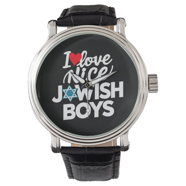 Montre J'aime Nice Juifs garçons Juifs Juifs Hébreux Hano (devant)