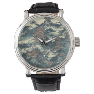 Montre Japon paysage pétrolier peinture fantastique cool