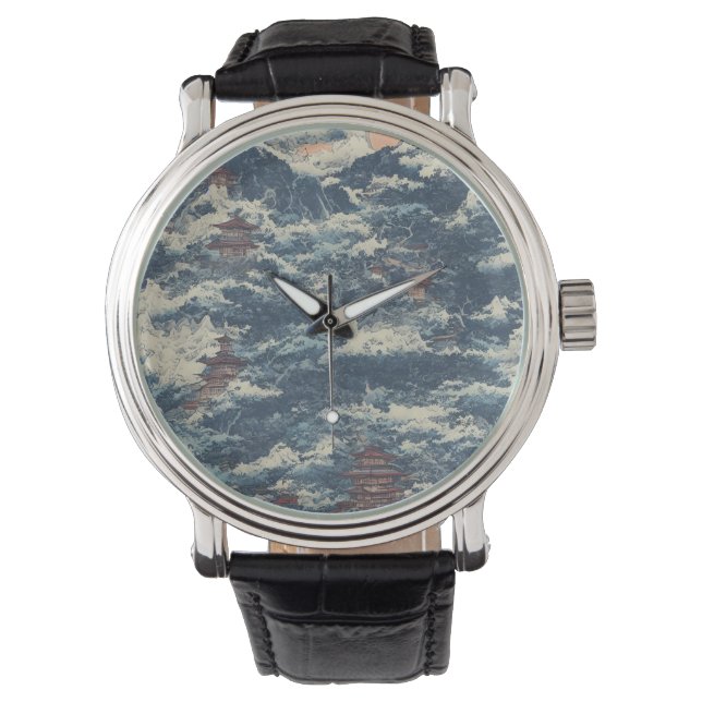 Montre Japon paysage pétrolier peinture fantastique cool (devant)
