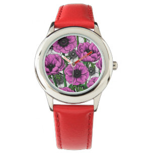 Montre Jardin d'anémone rose