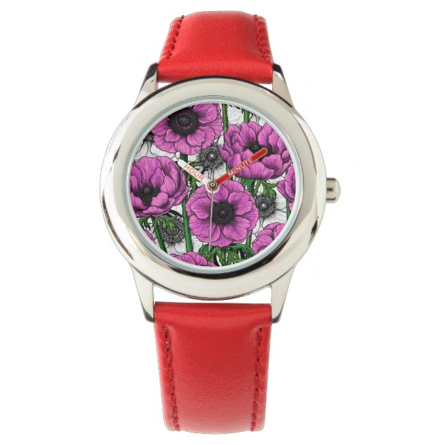 Montre Jardin d'anémone rose (devant)