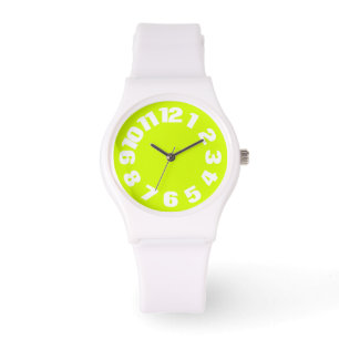 Montre Jaune néon, haute visibilité Chartreuse