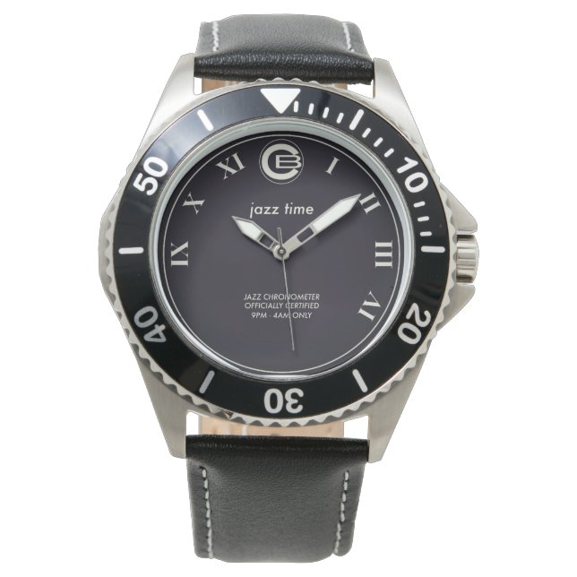 Montre Jazz Watch- Style plongée noir (devant)