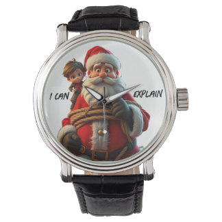 Montre Je Peux Expliquer, Caricature Père Noël Et Petit G