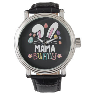 Montre Je suis la maman lapin de Pâques tenue coordonnée