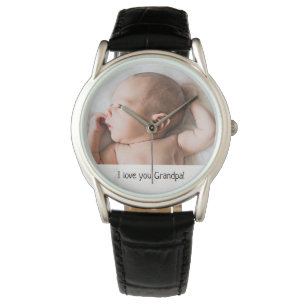 Montre Je t'aime grand-père personnalisé fête des pères p