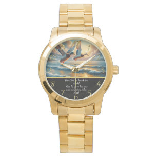 Montre Jean 3:16 Croix de la foi chrétienne avec des cana