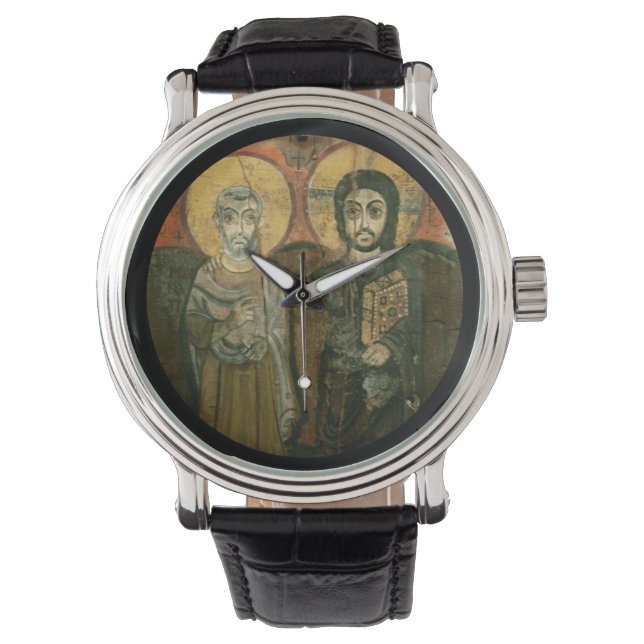 Montre Jésus avec Abbot Coptic Icon (devant)