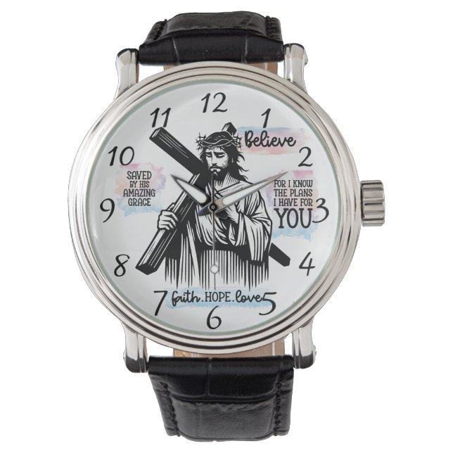 Montre Jésus-Christ tenant une croix (devant)