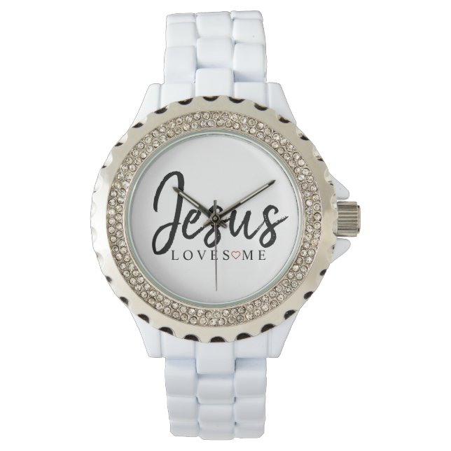Montre Jésus m'aime avec le coeur rouge | (devant)