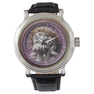 Montre Jésus regarde dans les cieux avec des épines