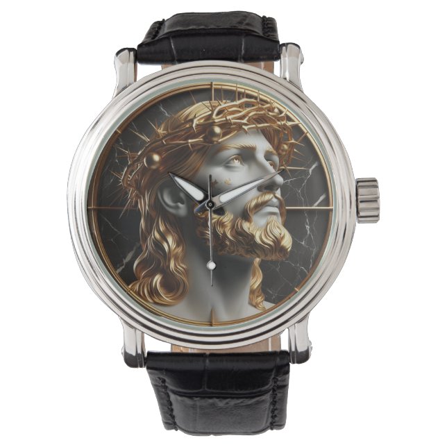 Montre Jésus regarde dans les cieux avec des épines (devant)
